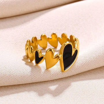New In Classic Gold Colour Stainless Steel Vintage Heart Cute Romantic Rings For Women - Jewellery for Daily Use - The Jewellery Supermarket
